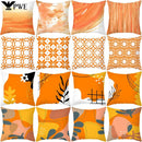 Axyaa Yellow Orange Abstract Geometry Print Pillow Cover 45x45cm