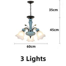 Rustic Ceramic Chandelier with Glass Shade by Axyaa - Kitchen Living Room Lighting