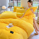 Axyaa Winter Velvet Duvet Cover Set - Solid Color, Thick & Warm, Various Sizes