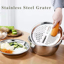Axyaa Stainless Steel Grater Set with Mixing Bowl - Multifunctional Kitchen Tool