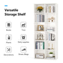Axyaa Tall White Bookshelf with 12 Cube Storage - Modern Home Office Furniture