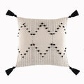 Axyaa Geometric Tufted Cushion Cover With Tassel - Modern Boho Throw Pillow