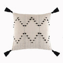 Axyaa Geometric Tufted Cushion Cover With Tassel - Modern Boho Throw Pillow