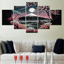 Axyaa Japanese Landscape Canvas Wall Art Print Set for Living Room & Bedroom