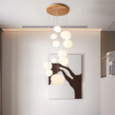 Axyaa Modern LED Stair Chandelier Pendant Light for Indoor Living Room Lighting