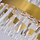 Axyaa Modern LED Crystal Chandelier in Gold Chrome for Luxury Home Decor