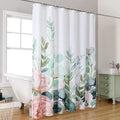 Axyaa Floral Fabric Shower Curtain for Rustic Bathroom Decor
