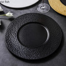 Axya Gold Edge Ceramic Dinner Plate Set for Restaurant, Steak, Dessert, Pasta, Fruit Salad
