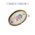 Axyaa Light Luxury Shell Inlaid Rattan Storage Basket Tray