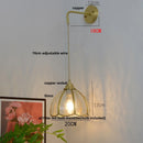 Axyaa Glass Brass LED Wall Sconce Vintage Vanity Light Fixture
