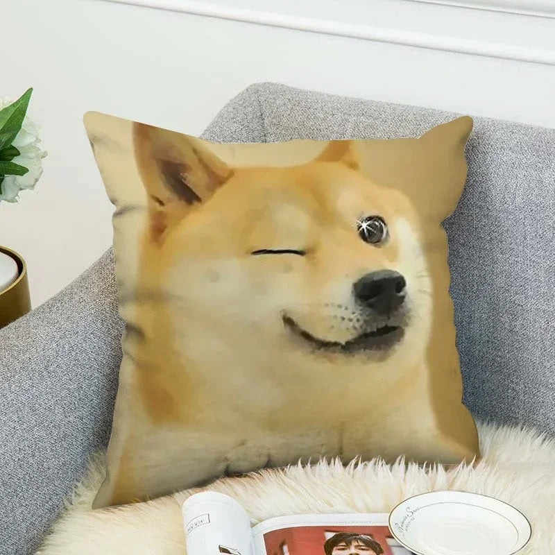 Axyaa Shiba Inu Pillow Cover for Decorative Home and Car Cushions