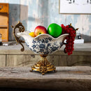 Axyaa American Retro Ceramic Vase High Footed Double Ear Home Decoration