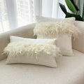Axyaa Velvet Faux Feather Cushion Cover Soft Home Decor Pillow Cover Living Room