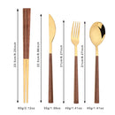 Axyaa 16-Piece Luxury Stainless Steel Tableware Set, Knife Fork Spoon Chopsticks