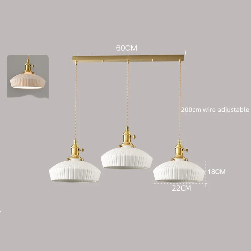 Axyaa White Ceramic LED Pendant Lamp Modern Hanging Light Fixtures