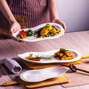 Axyaa Gourd BBQ Plate Ceramic Tableware for Fusion, Chinese Restaurant