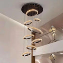 Axyaa Crystal Chandelier Stair Pendant Lamp Living Room Lights