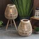 Axyaa Rattan Bamboo Floor Lamp for Parlor Bedroom Indoor Decor