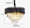 Axyaa Gold Body Black Metal Crystal Chandelier for Elegant Home Lighting