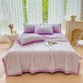 Axyaa Cotton Summer Quilt Set - Breathable Machine Washable Lightweight Bedding
