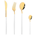 Axyaa Stainless Steel Red Silverware Set for Dining Table