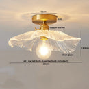 Axyaa Glass Copper LED Ceiling Light Fixture Simple Art Bedroom Living Room Chandelier