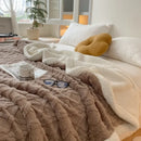 Axyaa Wool Double Blanket - Winter Thick Jacquard Sofa Blanket