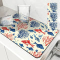 Axyaa Marine Coral Diatoms Absorbent Non-slip Kitchen Drain Mat
