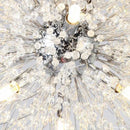 Axyaa Modern Silver Crystal Chandelier LED Pendant Lamp for Dining Room