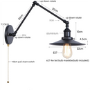 Axyaa Rustic Vintage LED Wall Lamps Pull Chain Switch for Stair Light Fixtures