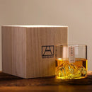 Axyaa Mountain Whiskey Glass Set in Wooden Gift Box