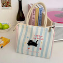 Axyaa Kawaii Cat Insulated Lunch Box Bag for Women Girls, Portable Bento Pouch