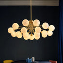 Modern Nordic Gold Chandelier with Glass Bubble Shades, Romantic LED Design by Axyaa