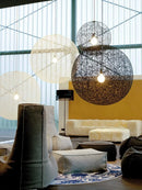 Axyaa Hemp Rattan Weave LED Pendant Lights | Nordic Spherical Chandeliers for Home Decor