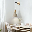 Axyaa Nordic LED Wall Sconce with Pull Chain and Wood Socket