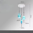 Axyaa Lake Blue Gradient Glass Pendant LED Chandelier for Home Decor