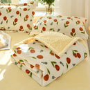 Axyaa Cozy Milk Fleece Three-layer Blanket - Single Double Warm Sofa Office Nap Blanket