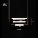 Axyaa Art Deco LED Chandelier in Gold, Black, and Chrome Finishes