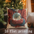 Axyaa Christmas Animal & Tree Print Pillowcases - Sofa Bedroom Car Cushion Cover