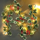 Axyaa Red Berry LED String Lights for Holiday Decor
