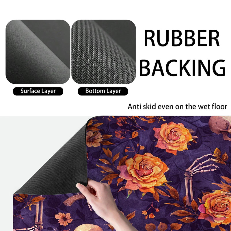 Axyaa Halloween Skull Drying Mat for Kitchen Counter and Coffee Bar