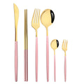 Axyaa Gold Western Dinnerware Set Stainless Steel Cutlery Home Wedding Flatware