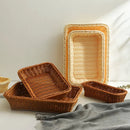Axyaa Faux Rattan Woven Display Basket - Modern Kitchen Storage for Fruit and Bread