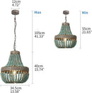 Axyaa Blue Wooden Beads Pendant Chandelier for Living Room, Bedroom, Kitchen