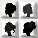 Axyaa Black Head Pillowcase Set for Home Sofa Decoration, 17.7" * 17.7", Single-Sided Print