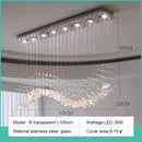 Axyaa Nordic Green Stone Glass LED Pendant Chandeliers for Dining Room