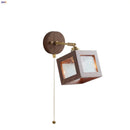 Axyaa Clear Glass LED Wall Light Fixture Pull Chain Switch Modern Sconce Lamp