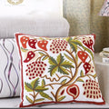 Axyaa Ethnic Floral Embroidered Pillowcase - Cotton Throw Cushion Cover