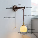 Axyaa White Pumpkin Glass LED Wall Light for Home Interior Lighting Fixture
