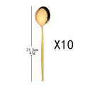 Axyaa Gold Flatware Set - 10Pcs Stainless Steel Dinnerware Cutlery Silverware